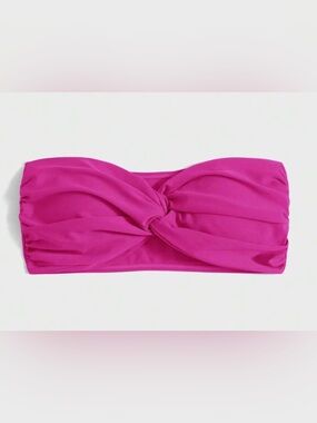 Hot Pink Twist Bandeau Bikini Top 💖 Size Large | Barbie Summer Vibes